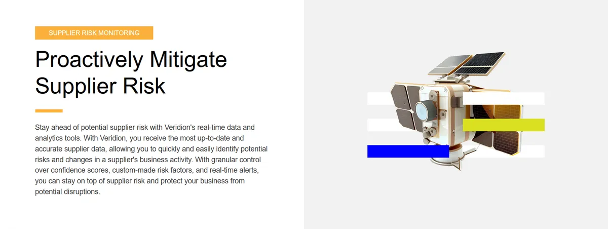veridion screenshot about mitigating supplier risk