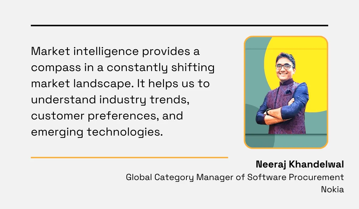 quote from a category manager in Nokia about market intelligence