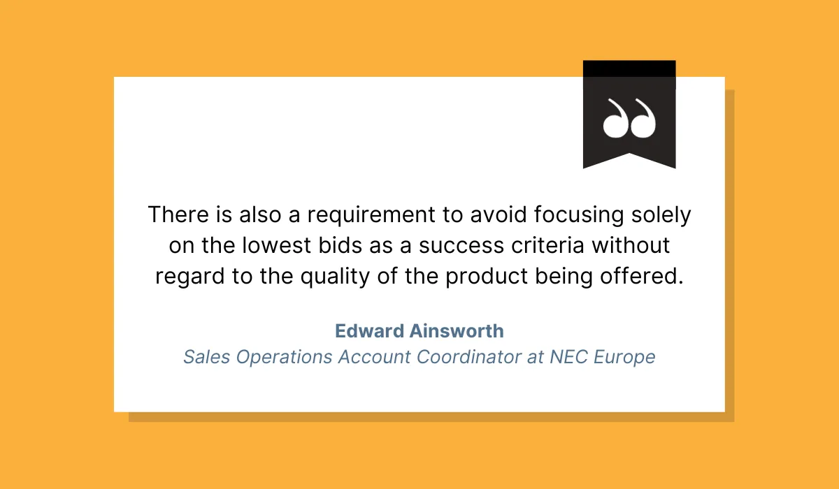 quote explaining that cost savings should never be done at the expense of product quality