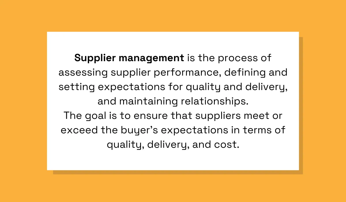 supplier management definition
