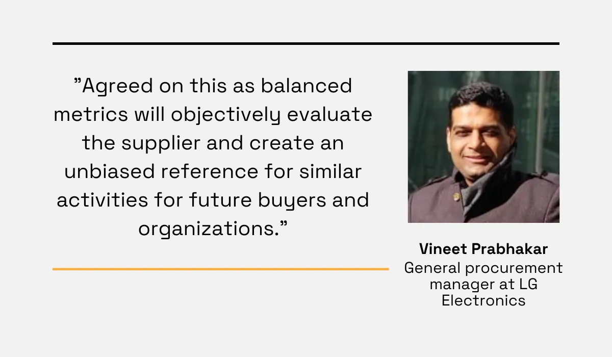 quote about the importance of balanced metrics for having an unbiased reference point