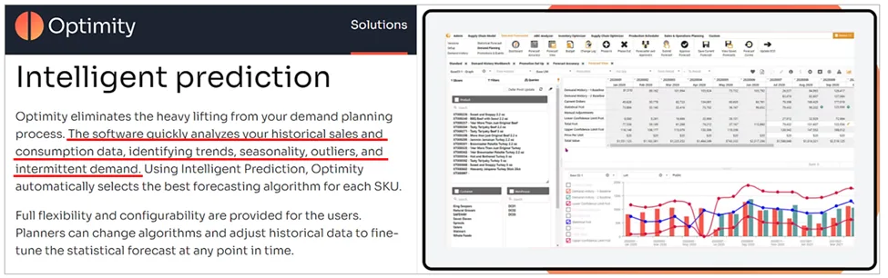 a screenshot of software that can be used in procurement for accurate demand forecasting