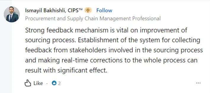 a quote about the importance of feedback in procurement