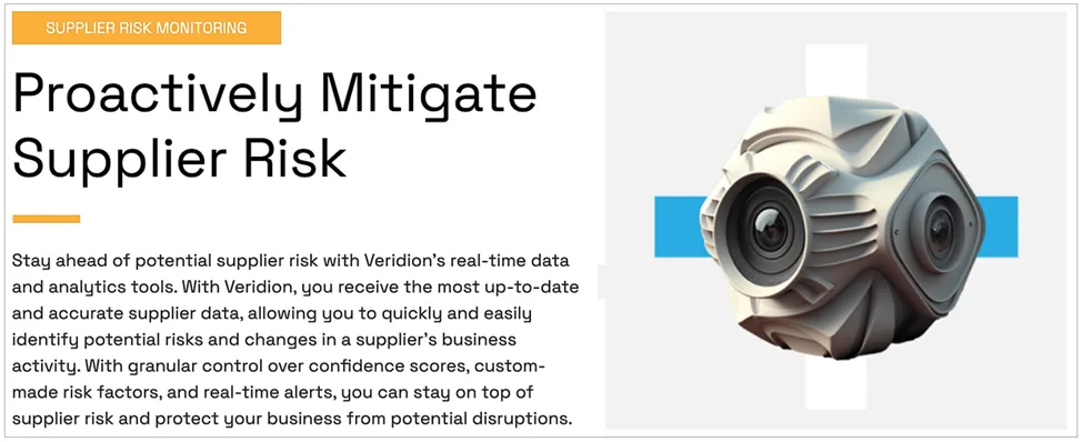 veridion risk mitigation screenshot