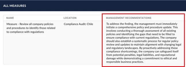 example of procurement audit findings