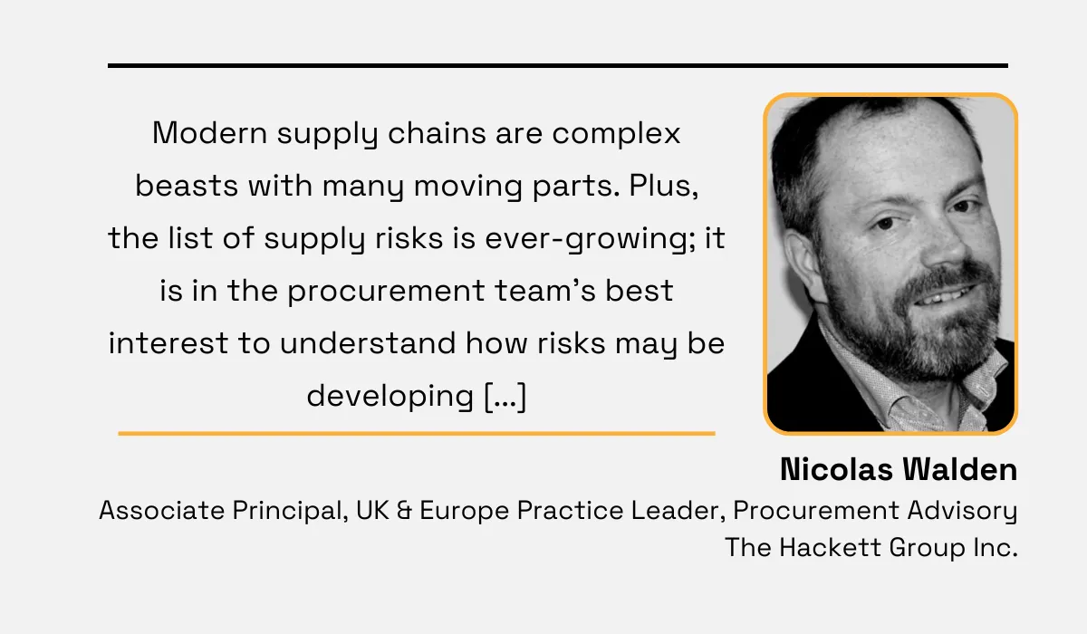 a quote stating that modern supply chains are complex