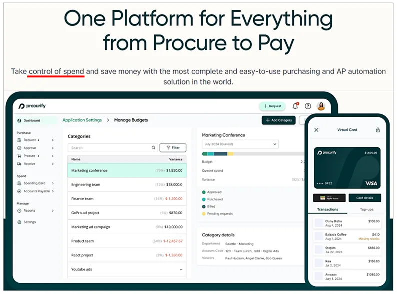 spend management software screenshot