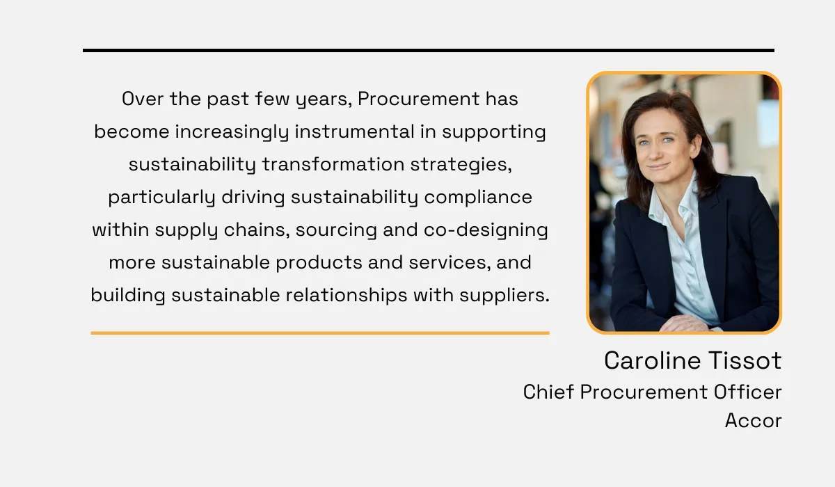 a quote explaining the significant role of procurement in supporting sustainability
