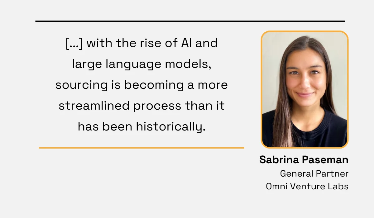 a quote explaining that technology has made sourcing easier and quicker than ever before