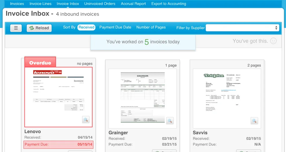 e-procurement software screenshot