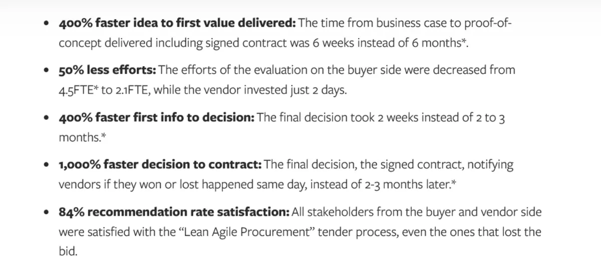 agile procurement benefits experienced by Swiss Casinos in their ERP sourcing project