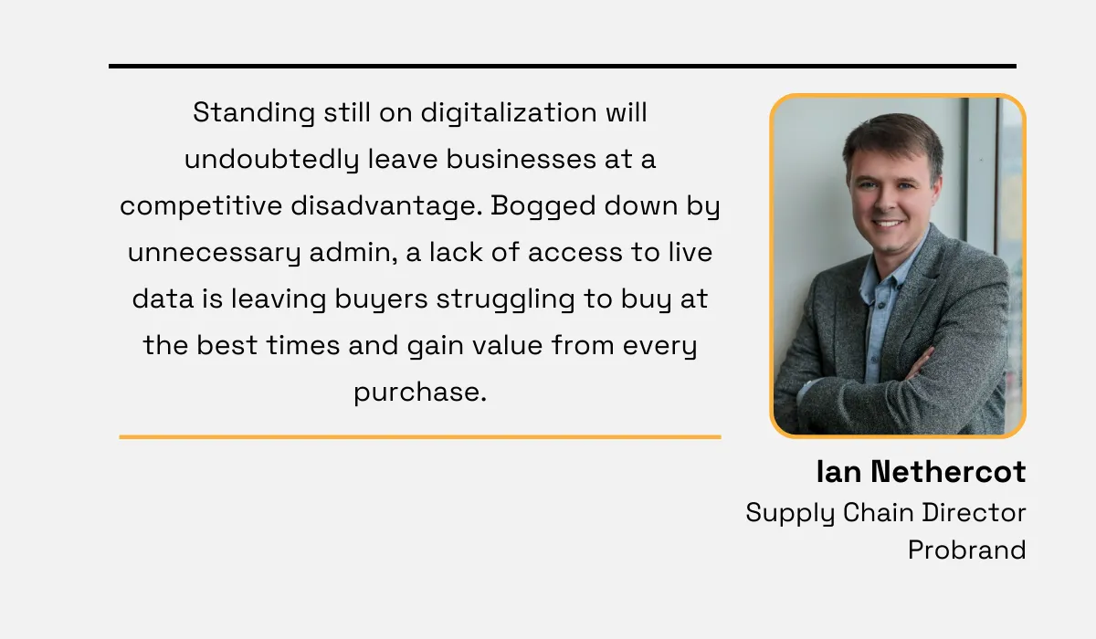 a quote explaining the drawbacks of relying on manual processes in procurement