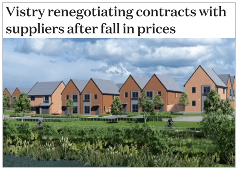 a screenshot of a news article discussing contract renegotiation after price changes