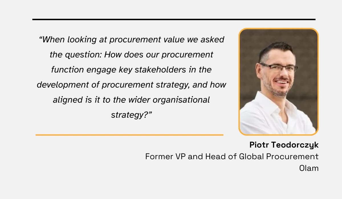 a quote explaining that the procurement strategy should support organization's wider goals