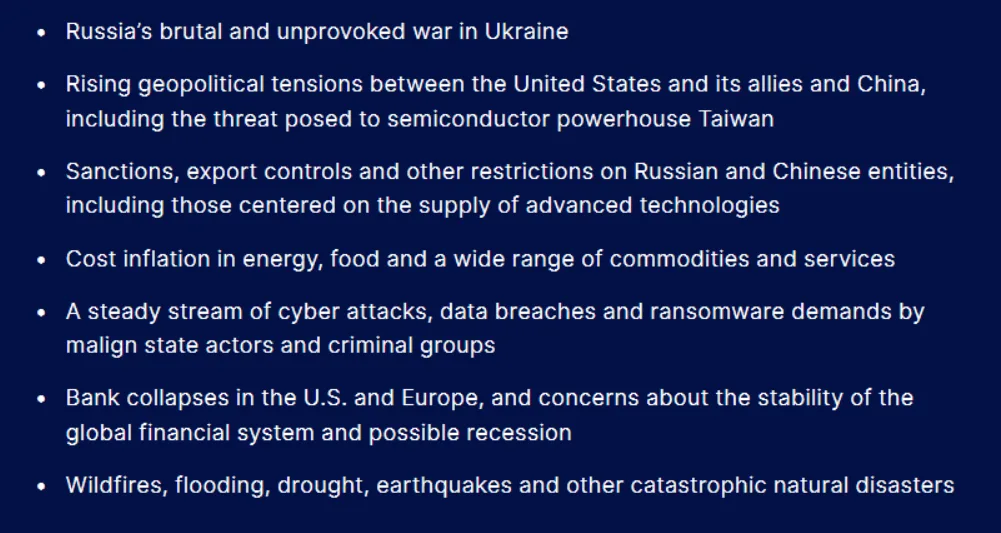 current supply chain disruptions and related risks