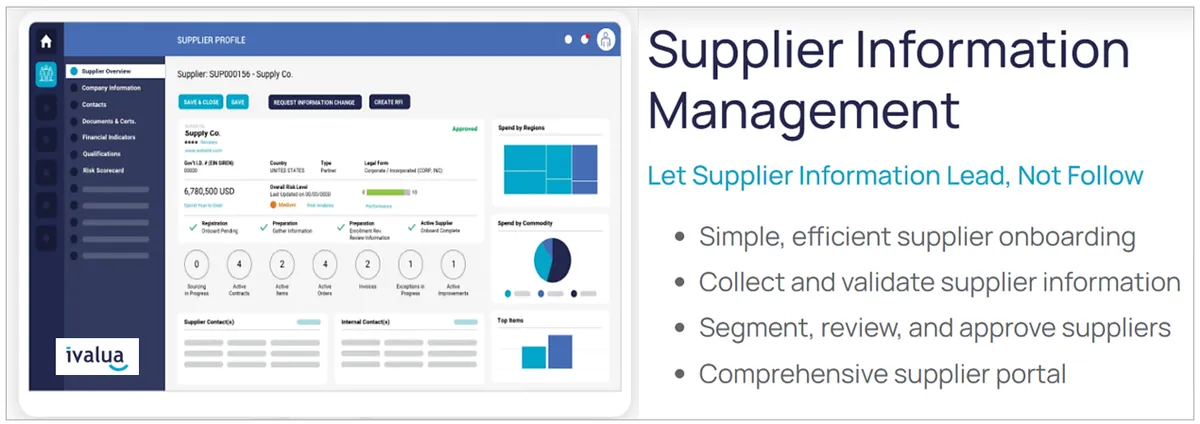ivalua supplier relationship management tool screenshot