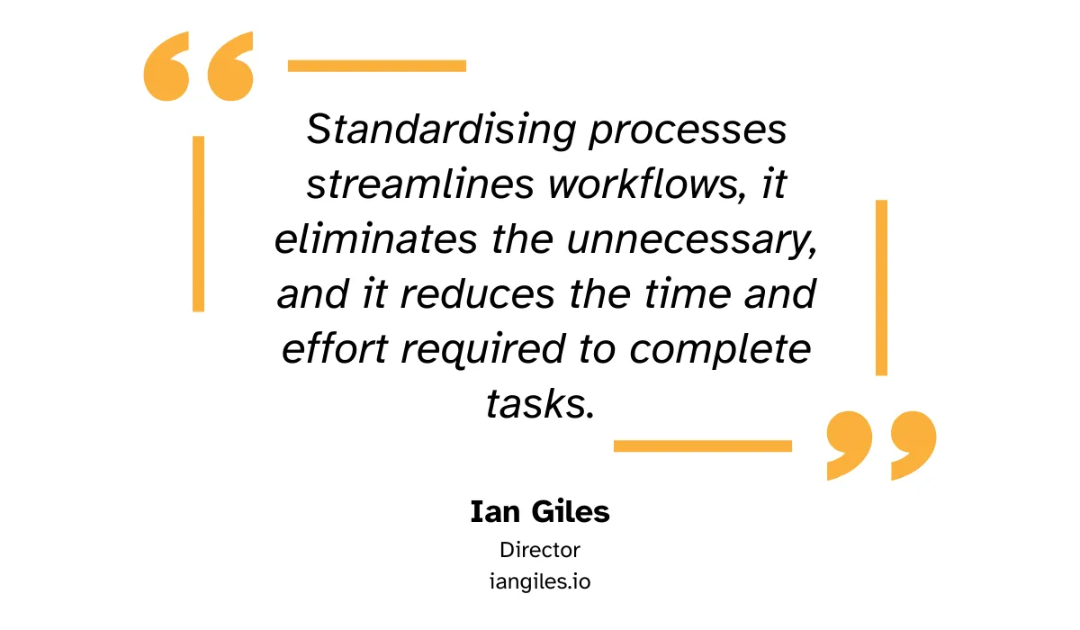 quote about the benefits of standardizing processes