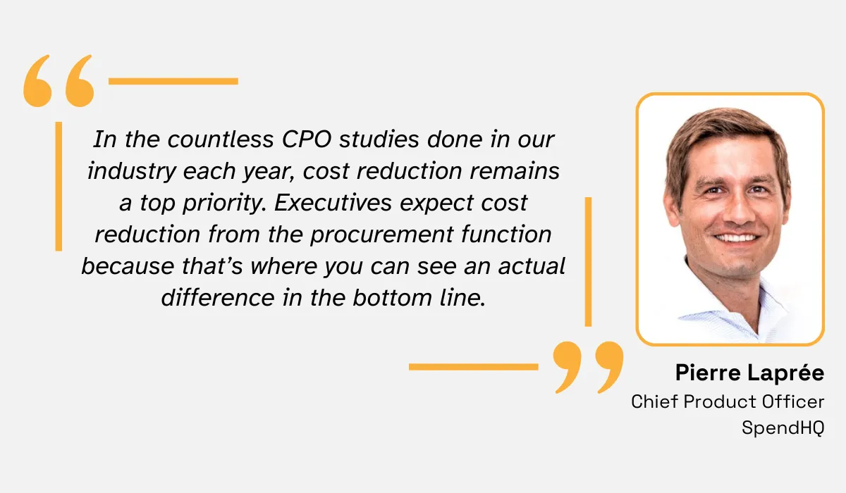 quote explaining why cost reduction is still the most popular procurement strategy