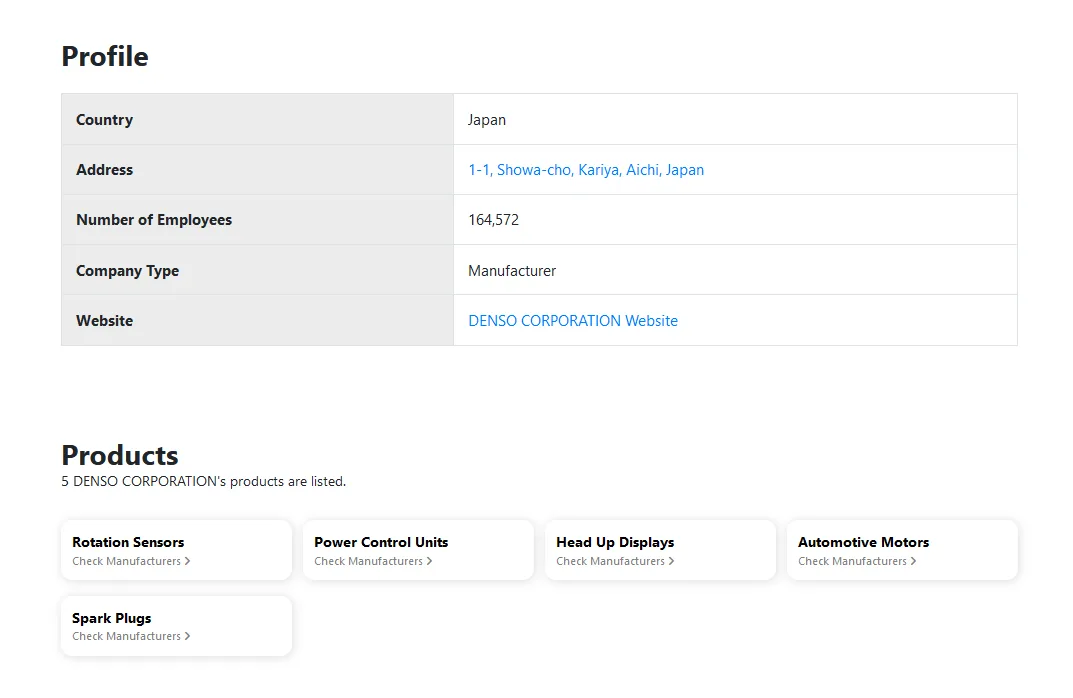 Company profile example on Metoree
