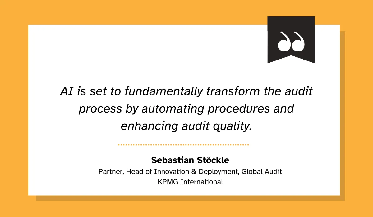 a quote explaining that ai is going to transform auditing processes