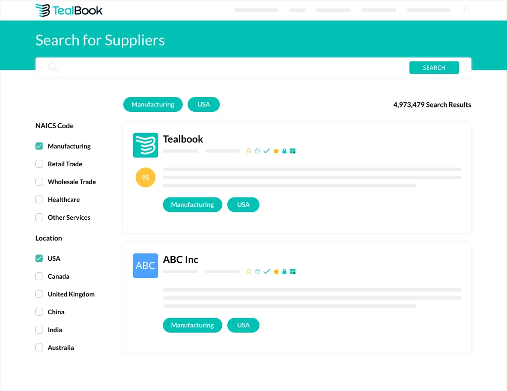 TealBook dashboard