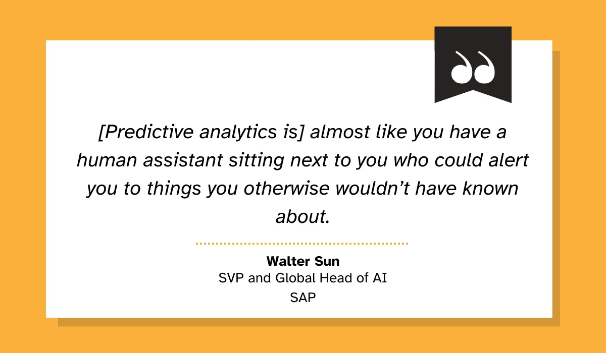 a quote highlighting the benefits of predictive analytics