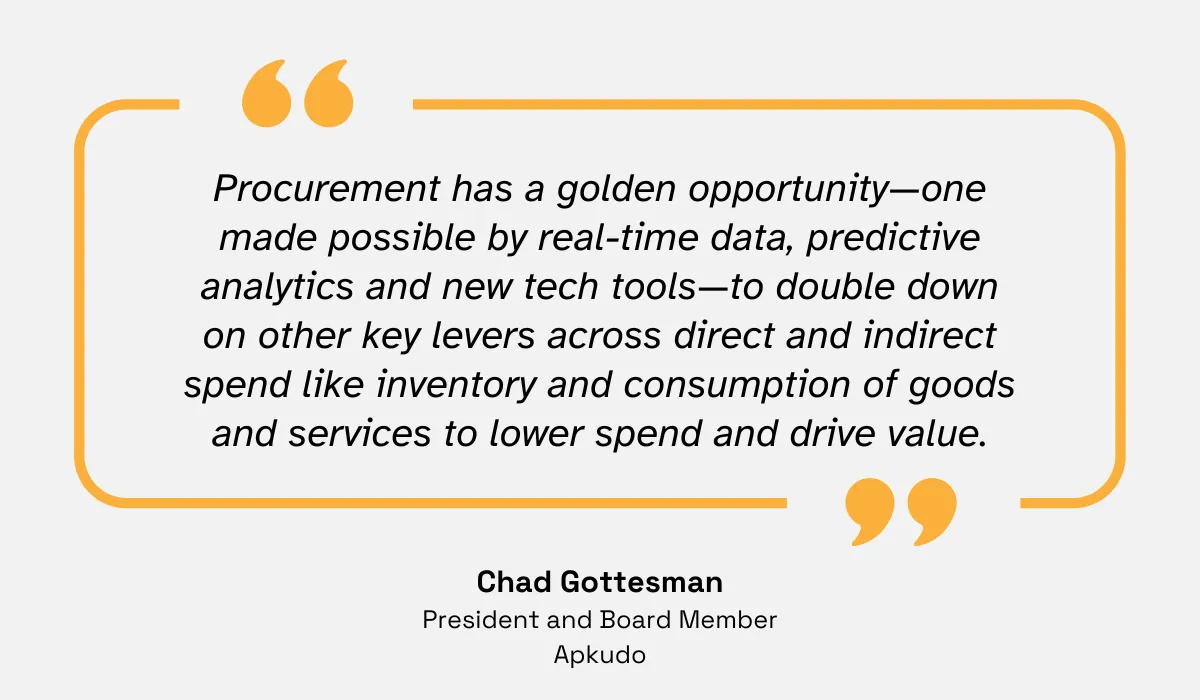 quote explaining the impact of real-time spend analytics combined with other technology