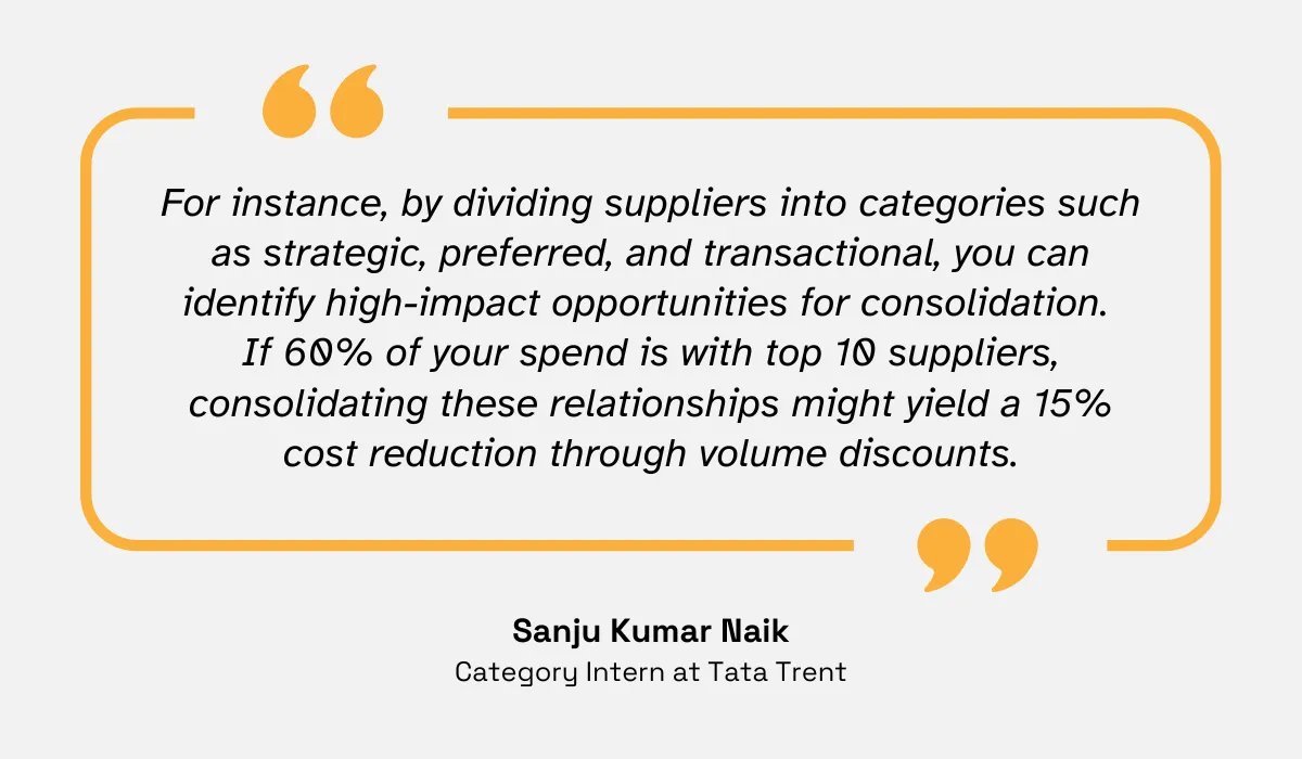 quote about the benefits of categorizing suppliers