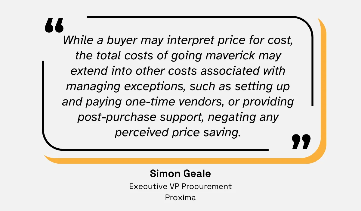 quote on the issue of disregarding the total cost of purchases when making maverick purchases