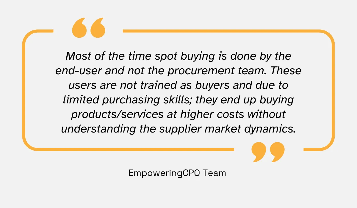 quote explaining how spot buying can cause issues