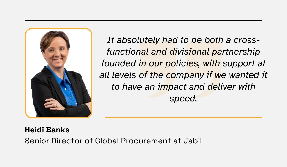 quote about the importance of cross-functional partnership in indirect procurement