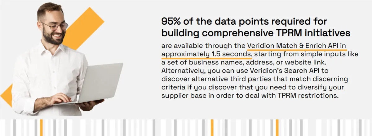 Veridion's API features infographic 