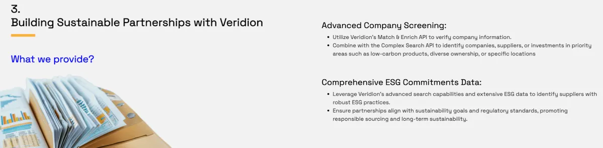 Veridion dashboard