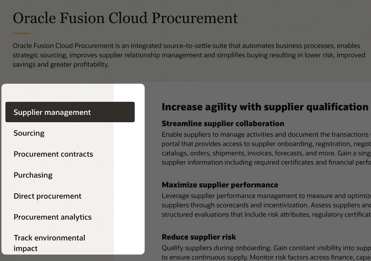 Oracle dashboard