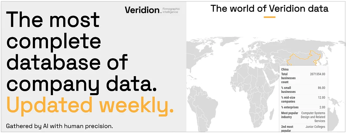 Veridion dashboard