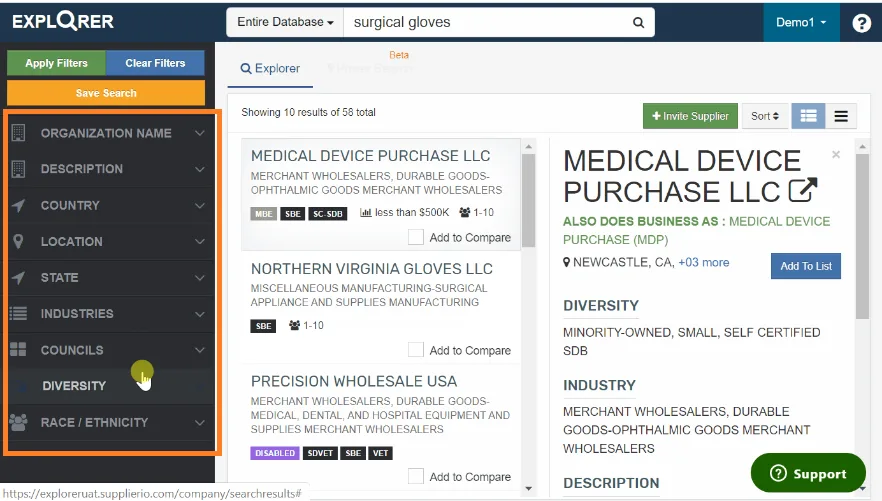 Supplier.io dashboard