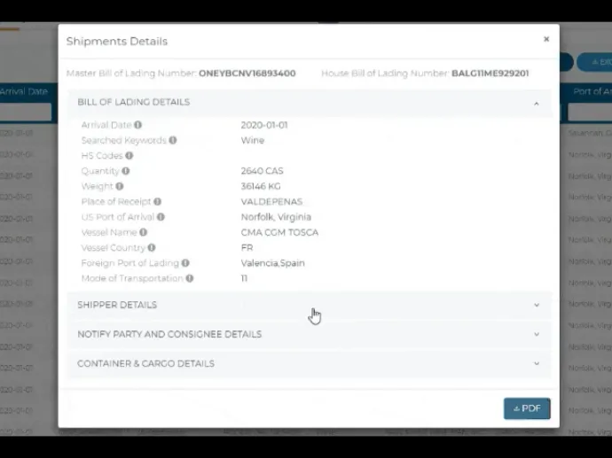ImportDoor dashboard