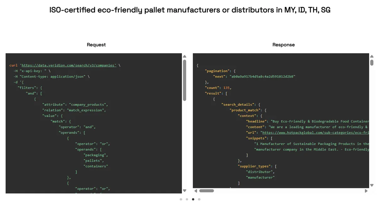 Example of search API
