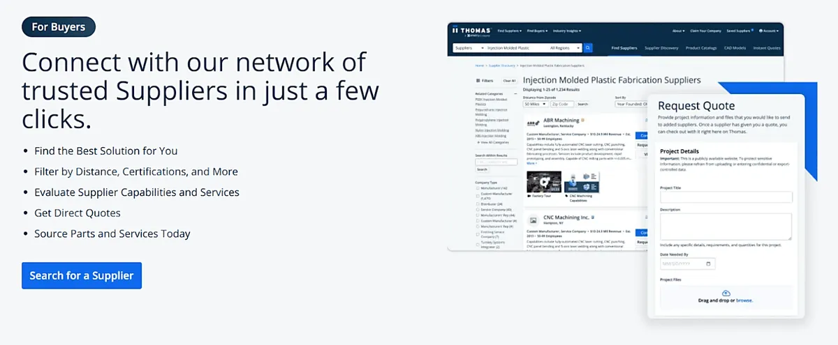 Thomasnet dashboard