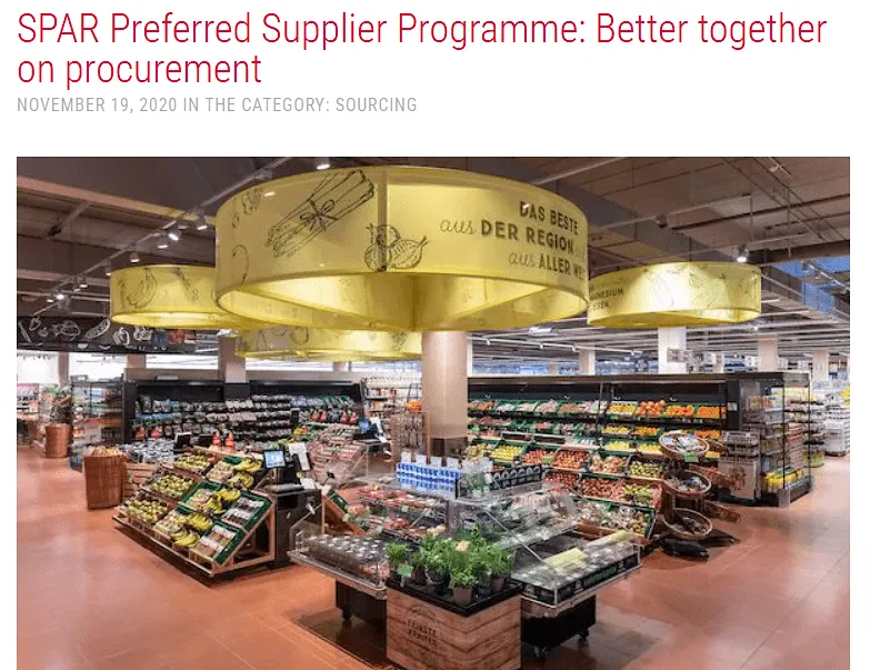 The article title "SPAR Preferred Supplier Programme: Better together on procurement"