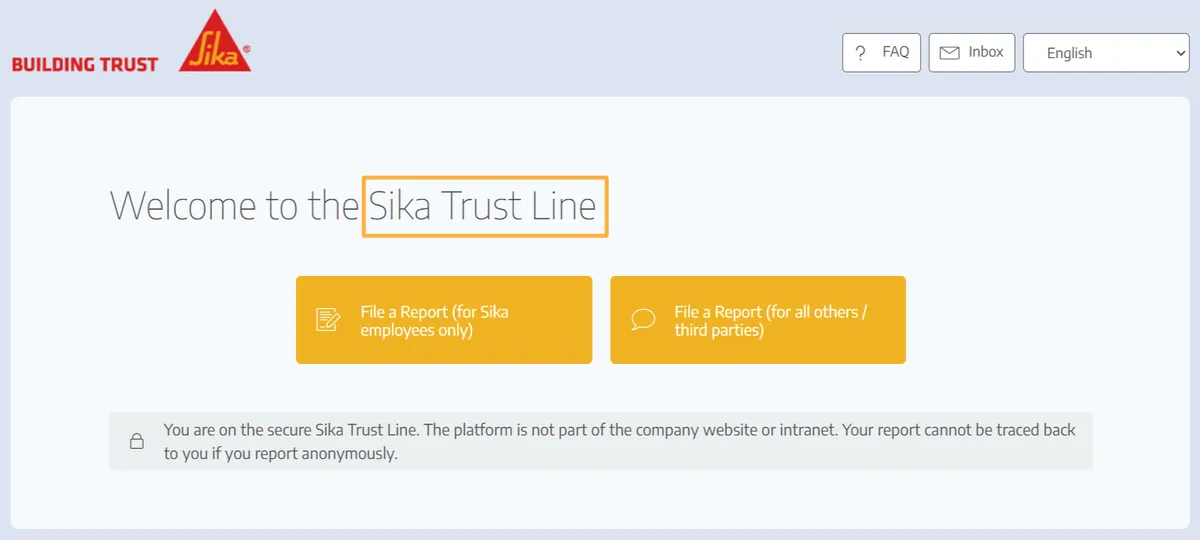 Sika Trust Line dashboard