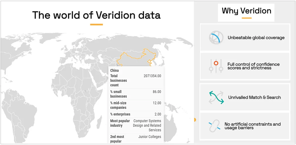 Veridion dashboard