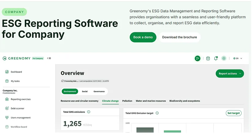 Greenomy dashboard