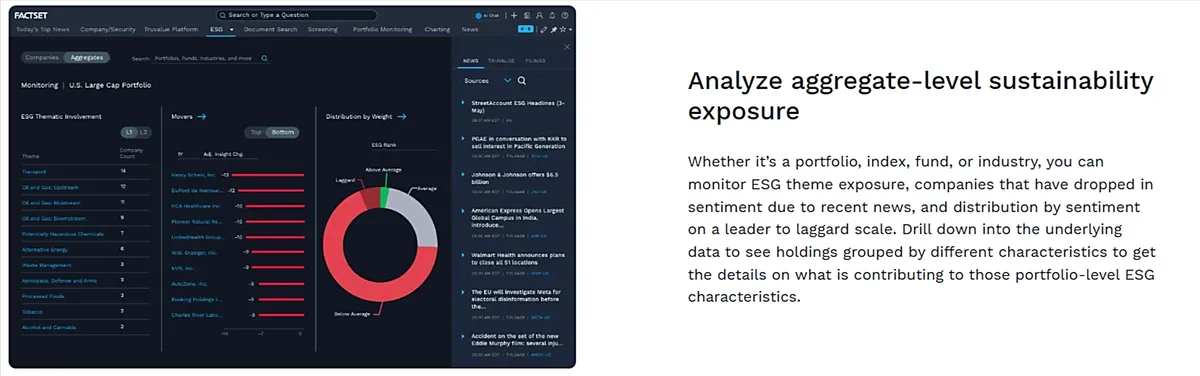 FactSet dashboard