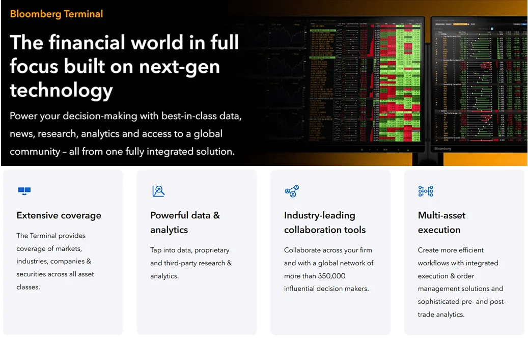 Bloomberg Terminal dashboard