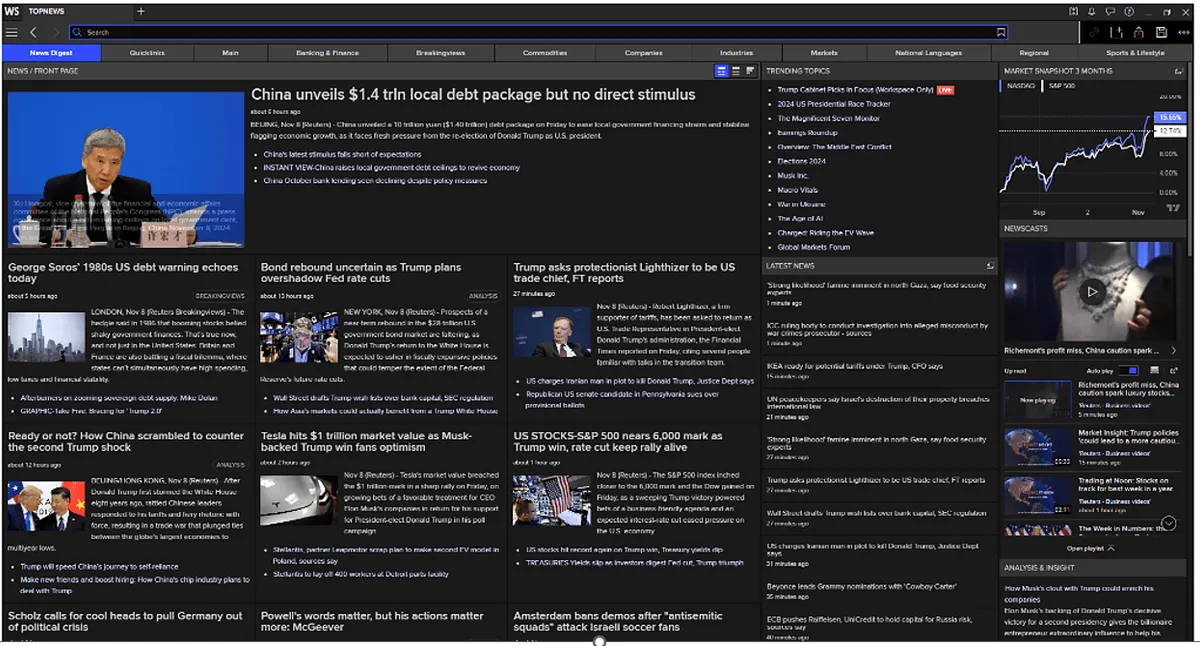 LSEG Workspace dashboard