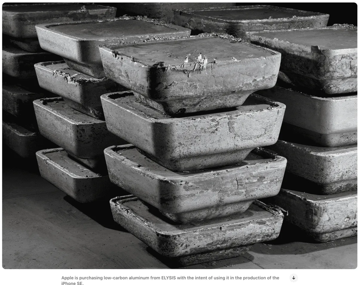 Stacked aluminum blocks produced using a carbon-free smelting process developed by ELYSIS