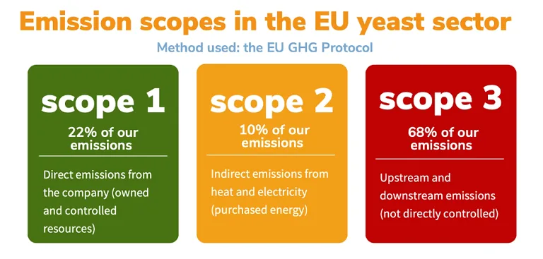Chart showing emission scopes in the EU yeast sector
