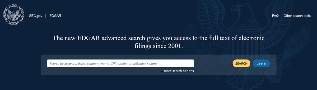 SEC.gov dashboard