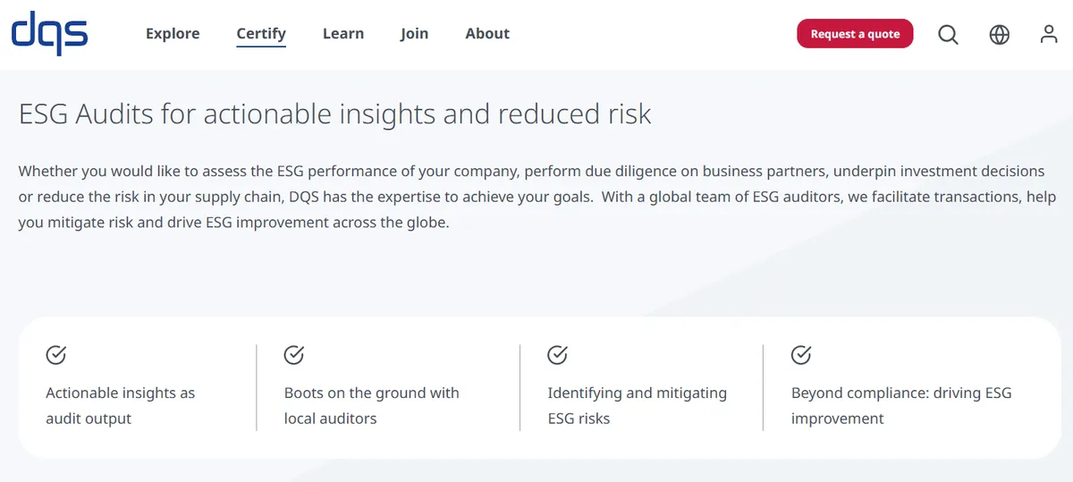 DQS dashboard